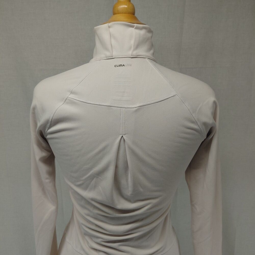 Adidas Fitted LS Zip Front Athleisure Jacket off-white Sz XS - Picture 7 of 10
